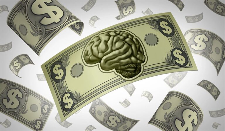 brain on dollar bill illustration