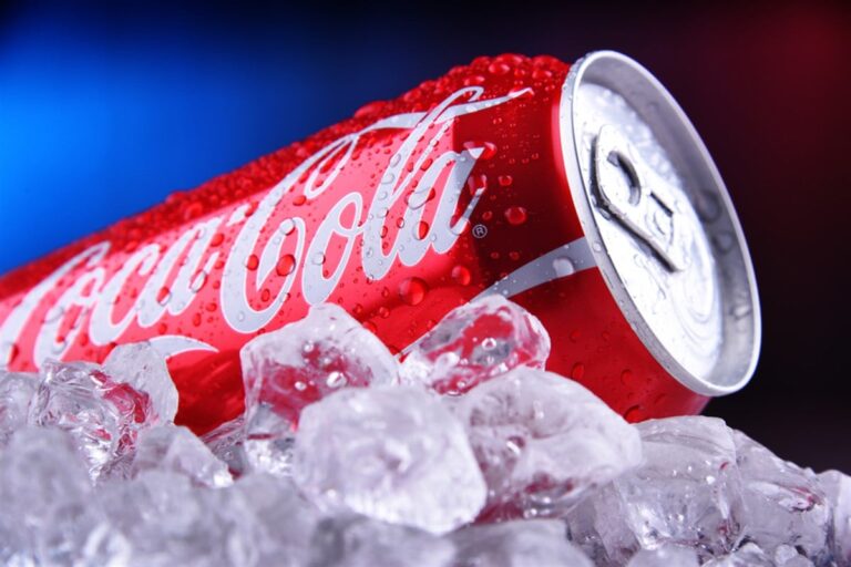coca cola can in ice