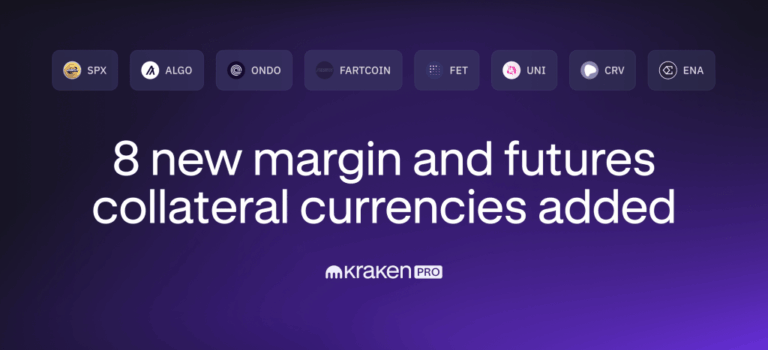 Announcing 8 new margin and futures collateral currencies on Kraken Pro