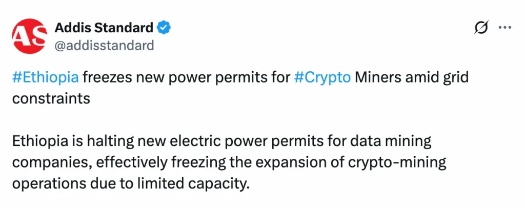 Addis Standard X post