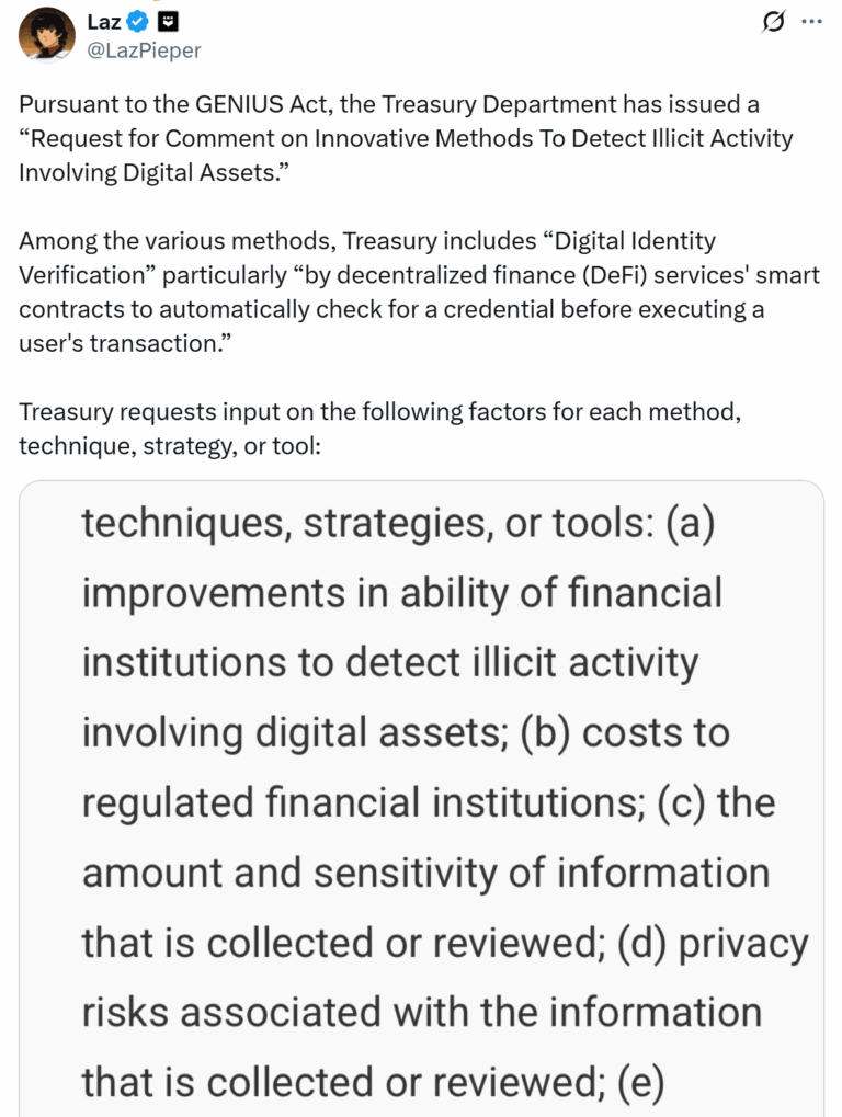 US Treasury Considers Digital ID in DeFi to Curb Illicit Finance - AabeyLLC Crypto