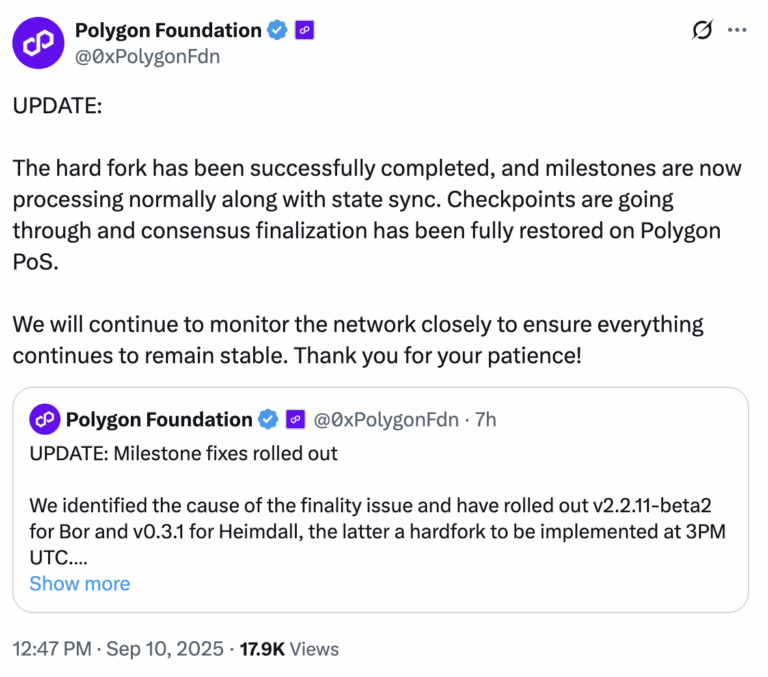 Polygon Fixes RPC Node Bug, Restoring Network Consensus - AabeyLLC Crypto