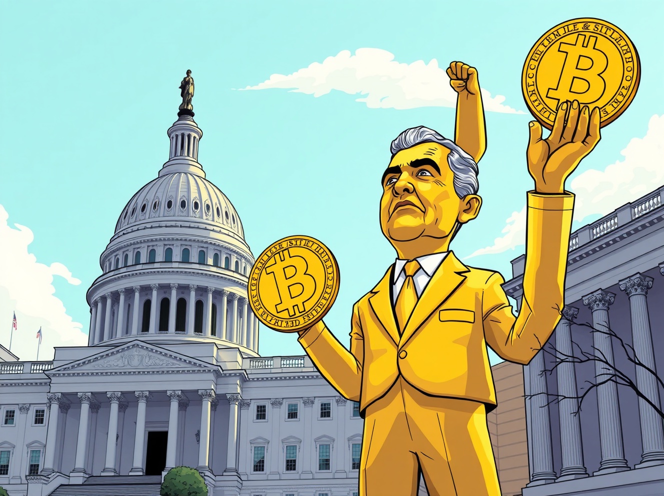 Remarkable Trump Bitcoin Statue Unveiled at the Capitol