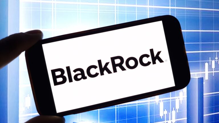 BlackRock company logo displayed on mobile phone