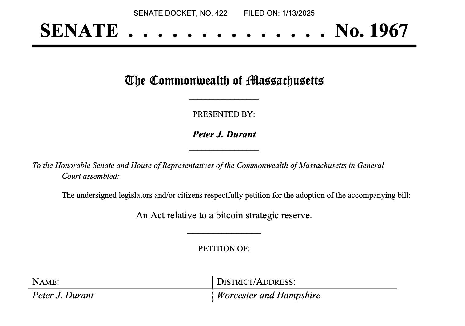 Massachusetts to Hold Hearing to Consider Bitcoin Reserve Bill - AabeyLLC Crypto