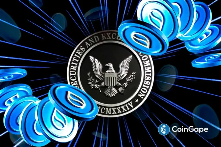 SUI price chart shows cup-and-handle breakout as Mysten Labs meets SEC ahead of ETF decision.