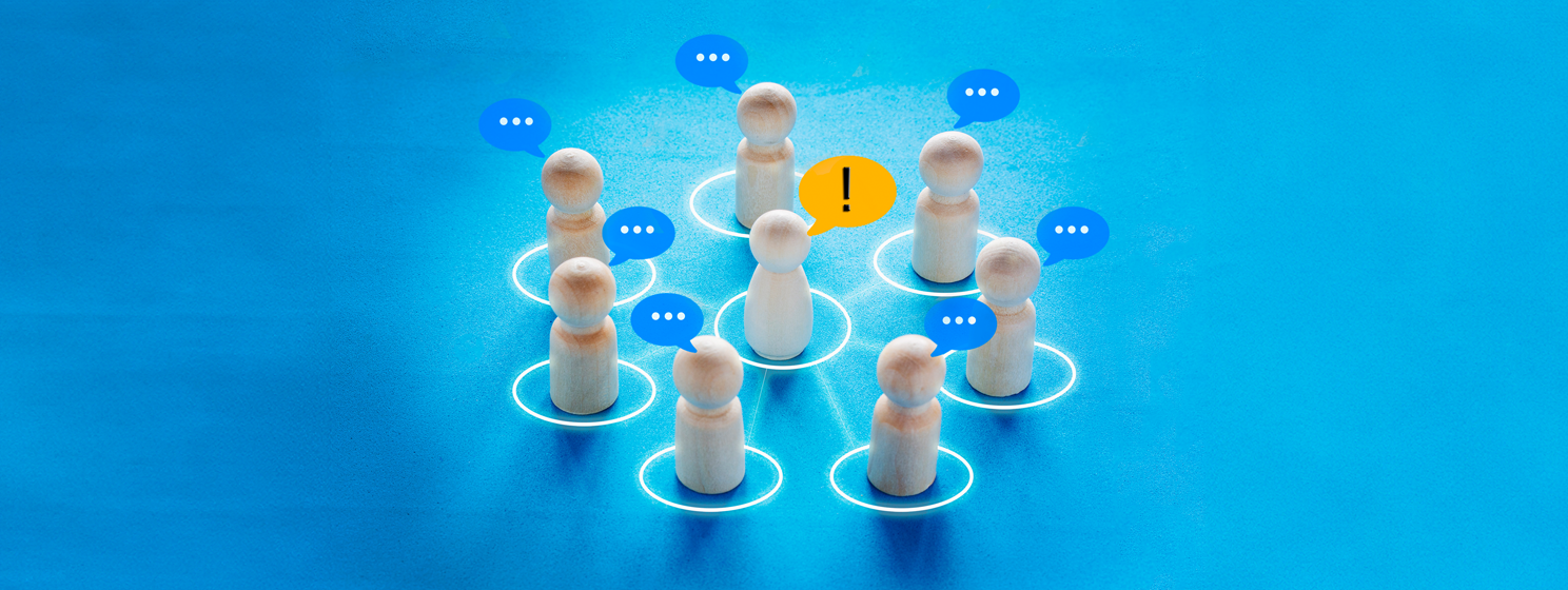 Social connection concept banner, wooden pawns