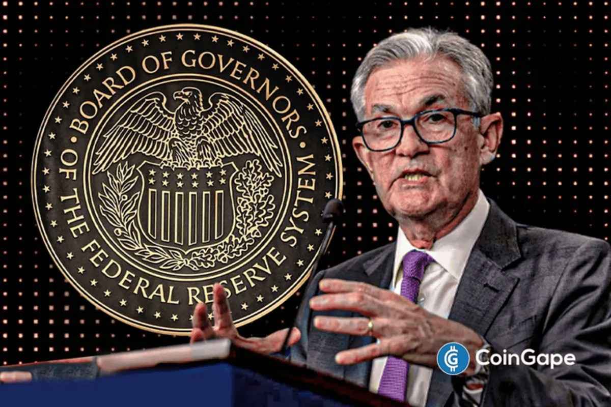 Jerome Powell speaks at the Fed meeting as crypto market reacts to Fed's decision.