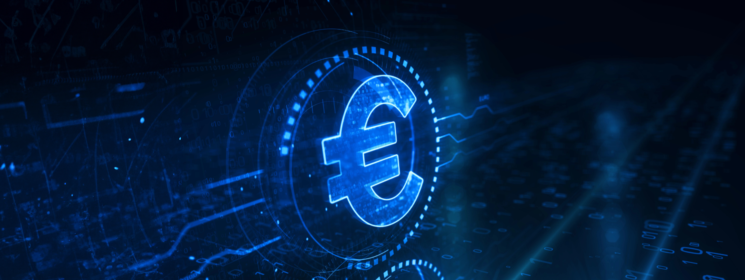 Euro stablecoin currency business and digital money symbol digital concept