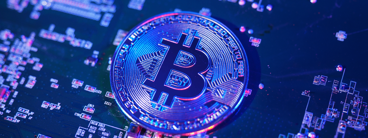 Bitcoin and semiconductor, represent mining in Cryptocurrency