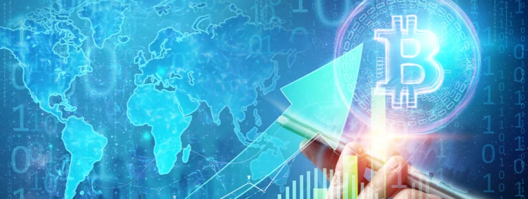 bitcoin on the background of charts