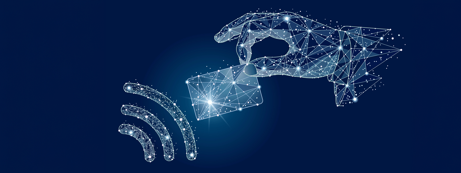 digital payments abstract polygonal image mash line and point