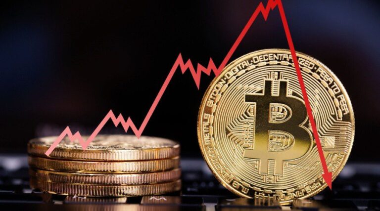 Bitcoin price decline (shutterstock)