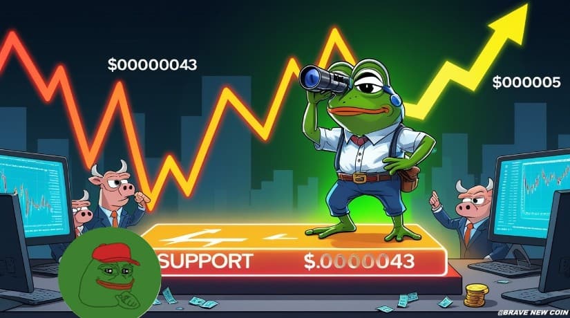 Pepe (PEPE) Price Prediction: Pepe Coin Rebounds From Key Support as Pepecoin Eyes Breakout Above $0.000005 Resistance