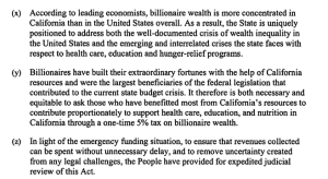 Snippet of the proposed tax act