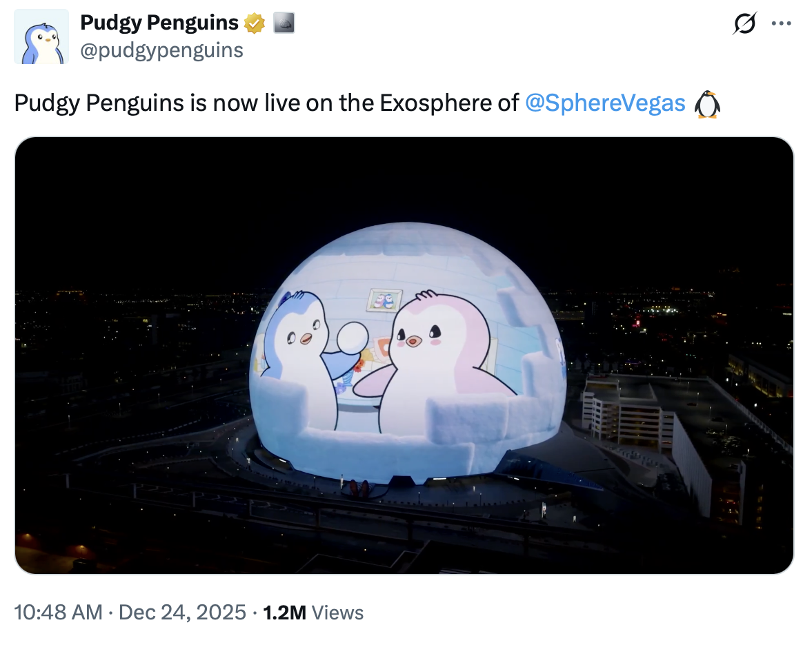 Pudgy Penguins Bring NFT Characters to the Las Vegas Sphere – AabeyLLC Crypto