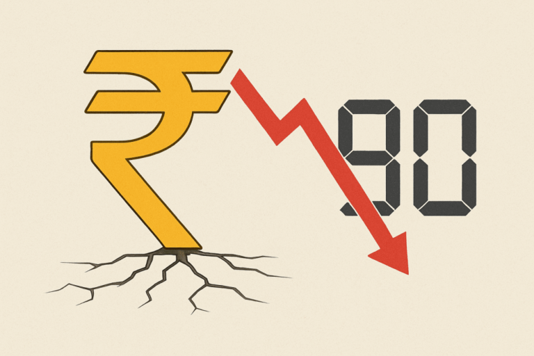 Rupee Cracks Below 90 Against the US Dollar Driven by Tariffs Capital Outflows and Weak Trade Momentum