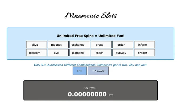 Crack the Uncrackable Bitcoin Mnemonic Slot Game | BitcoinChaser
