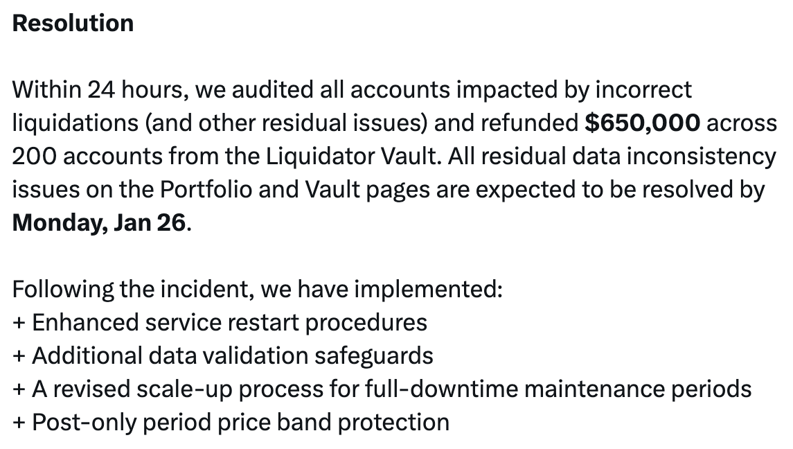 Paradex Refunds $650K After Maintenance Bug Triggers Liquidations - AabeyLLC Crypto