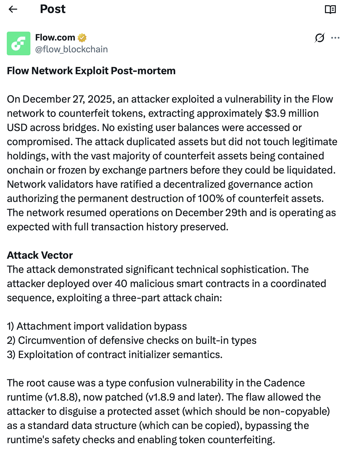Flow Details December Exploit that Led to $3.9M in Counterfeit Token Losses - AabeyLLC Crypto