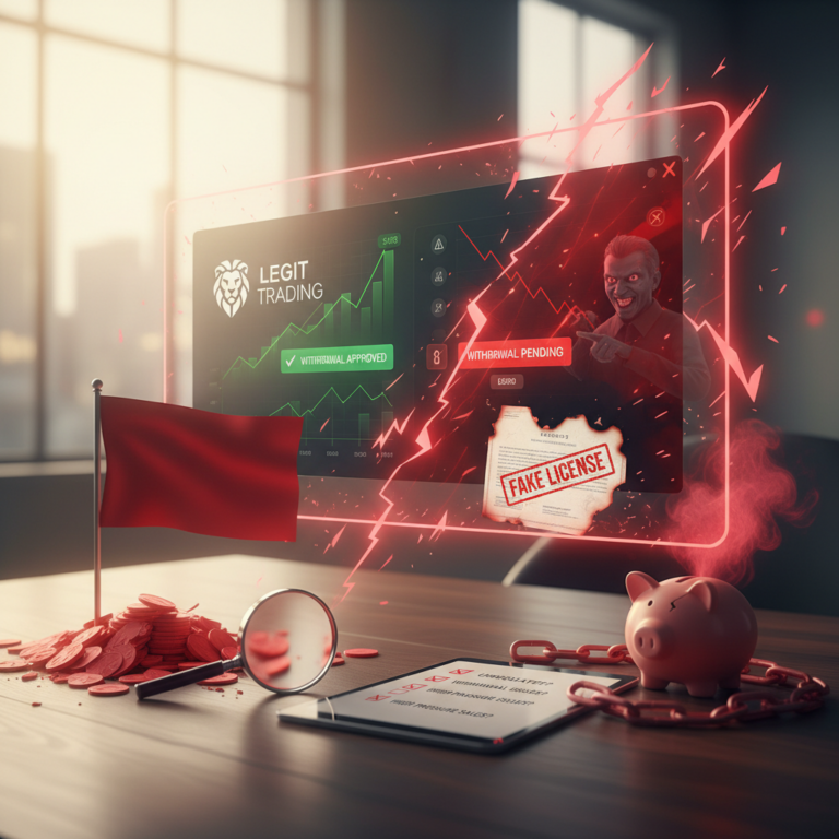 Detect forex broker scams fast. Learn 12 red flags—withdrawal delays, pushy managers, fake licenses—and a checklist to spot fraudulent brokers.