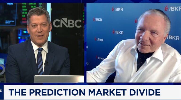 Thomas Peterffy (right) speaking with CNBC. Source: YouTube