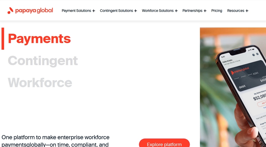 Screenshot from Papaya Global’s website