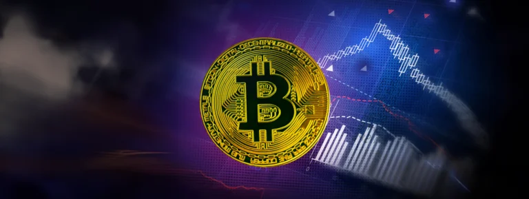 Bitcoin With Chart concept