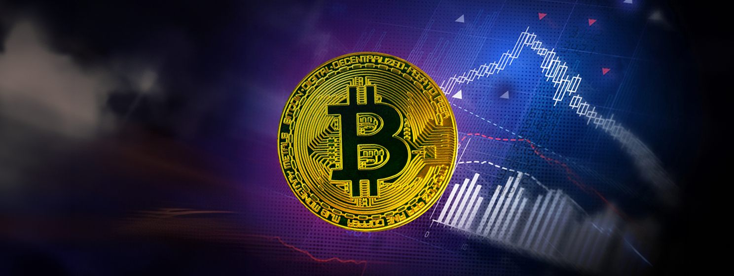 Bitcoin With Chart concept