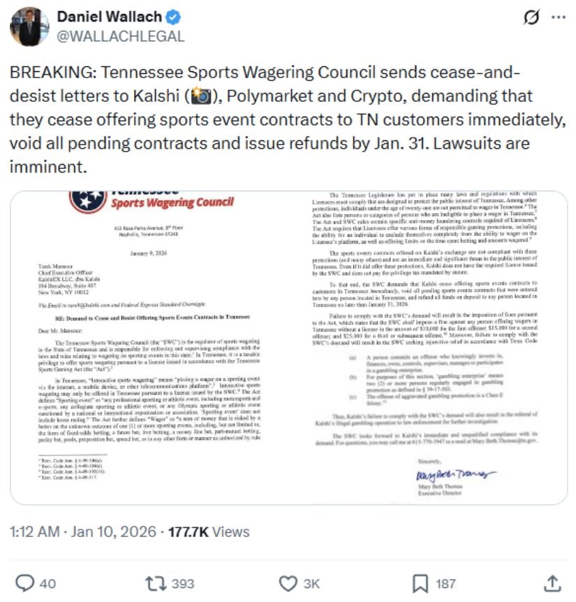 Tennessee's Case Against Prediction Markets