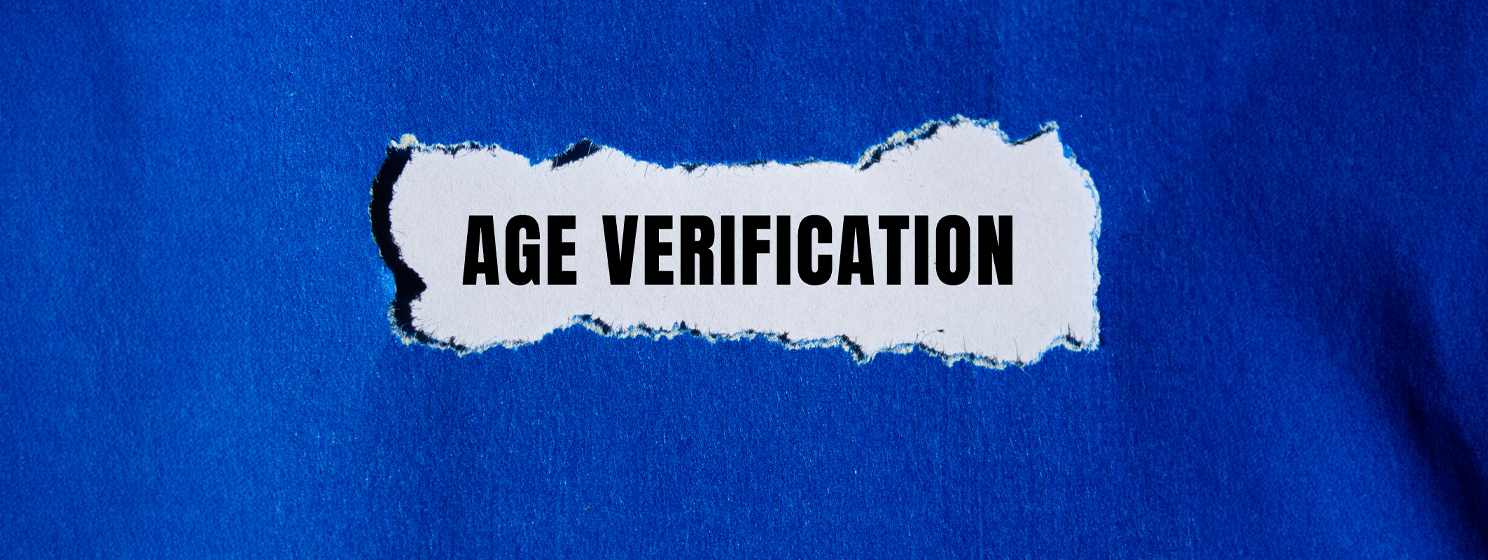 Age Verification message written on ripped torn paper