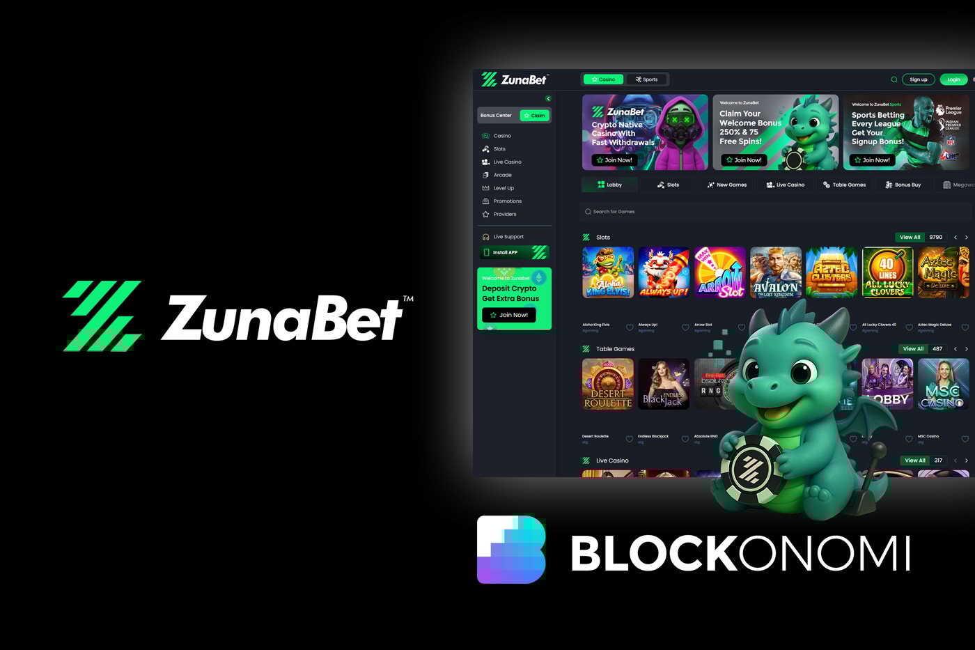 ZunaBet Review: New Crypto Casino With 275% Welcome & 75 Free Spins!