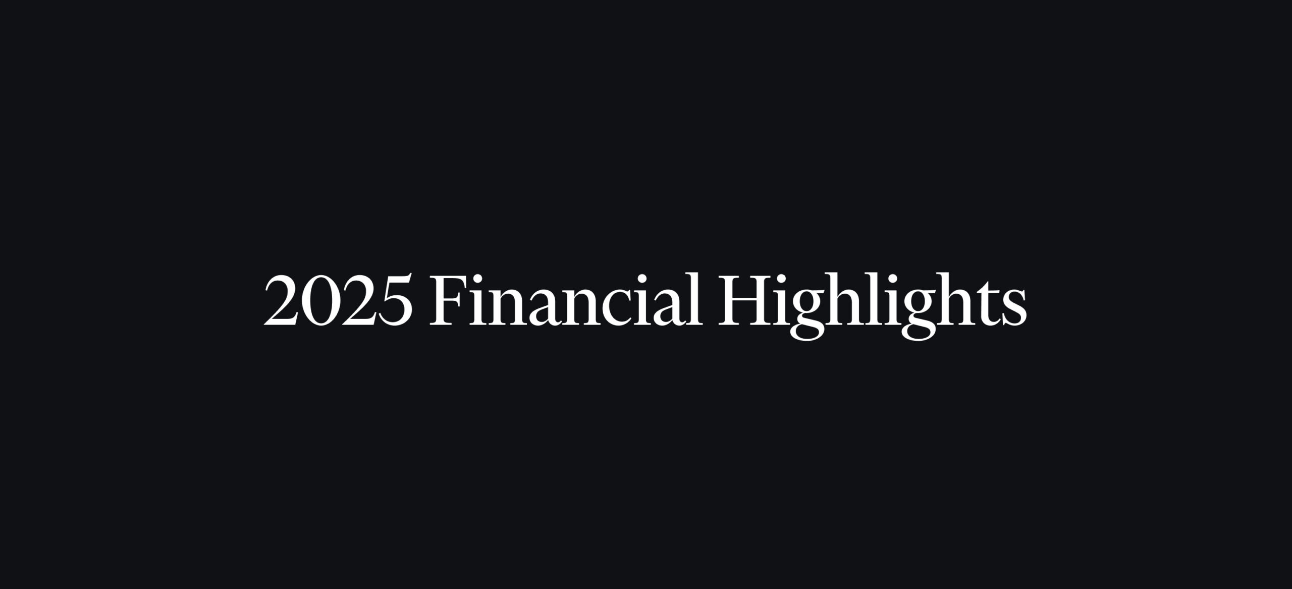 2025 full-year financial highlights