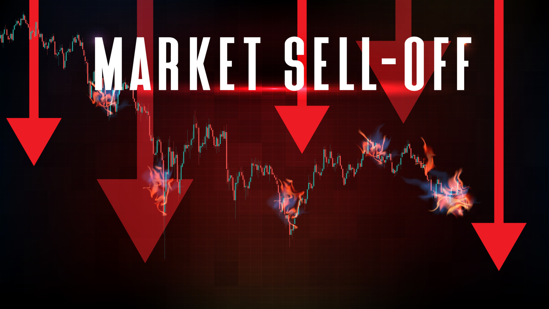 abstract background of futuristic red technology Cryptocurrency bitcoin down sell off