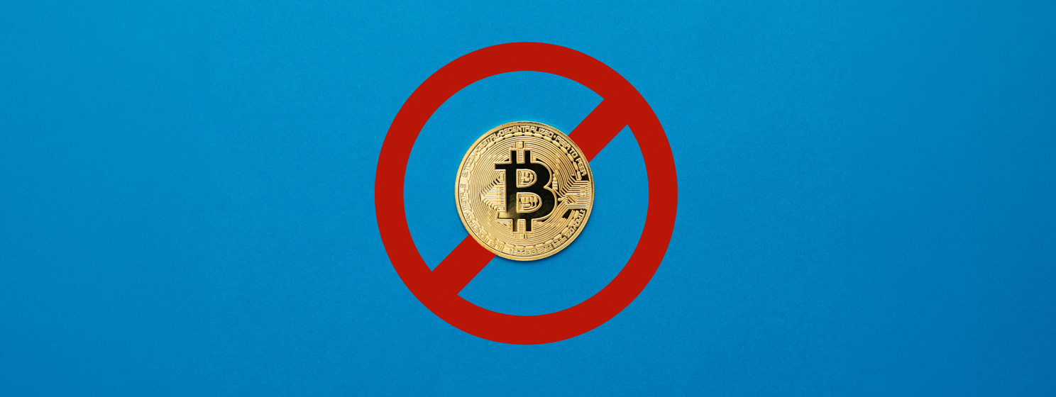 bitcoin with no sign concept banner