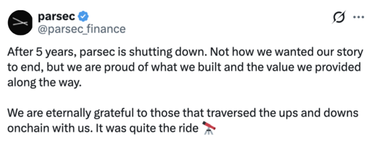 Parsec Shuts Down Business Amid Crypto Market Volatility - AabeyLLC Crypto