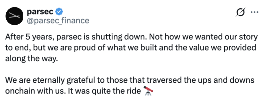 Parsec Shuts Down Business Amid Crypto Market Volatility - AabeyLLC Crypto
