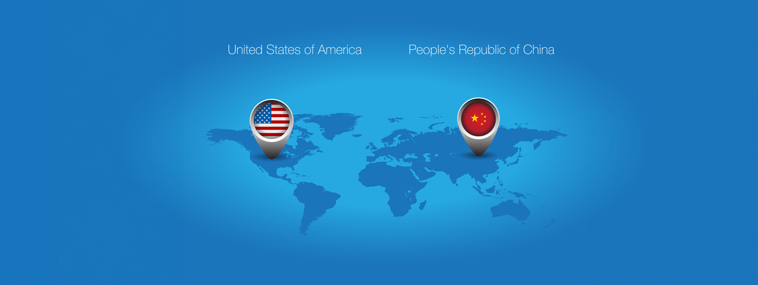 USA-China flag button