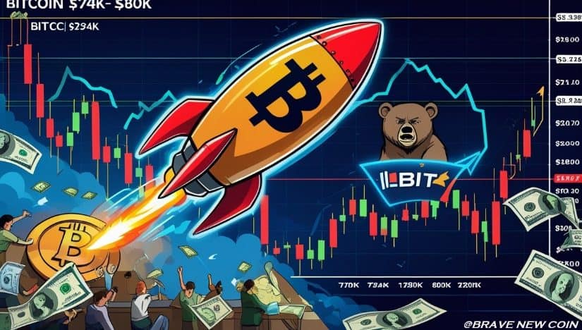 Bitcoin (BTC) Price Prediction: BTC Eyes $74K–$80K Liquidity Sweep Before Potential Correction as IBIT Tracks Bear Flag
