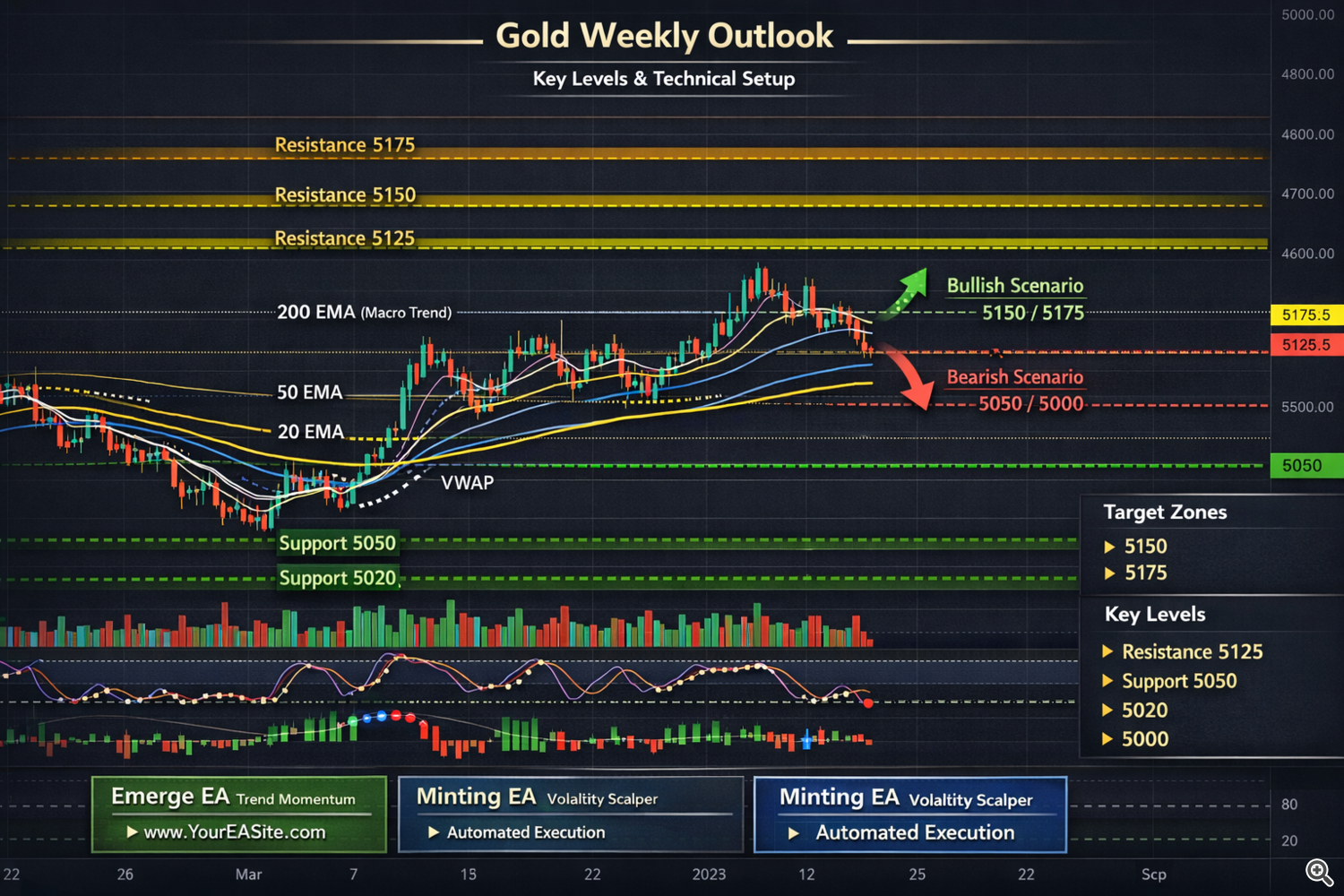 GOLD WEEKLY OUTLOOK CHART March 16 -20