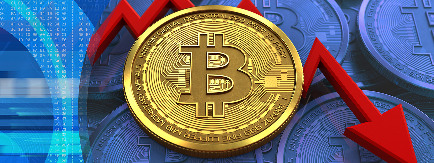 crypto market decreasing banner