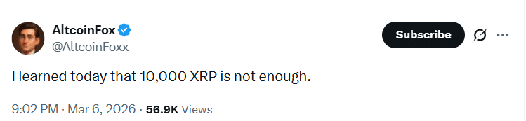 10000 XRP Not Enough Altcoin Fox