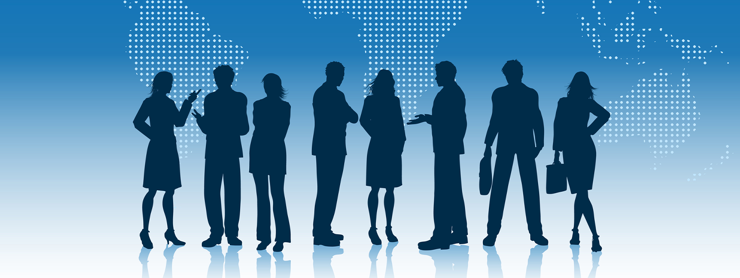 Business people of the world banner