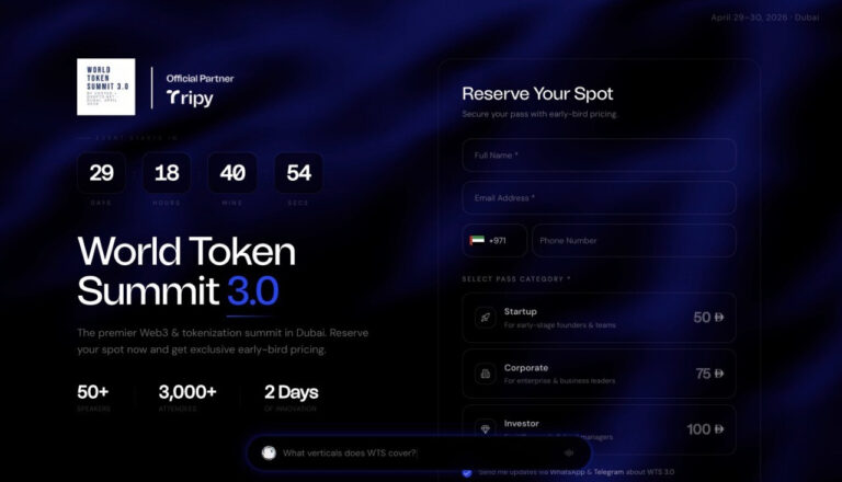 World Token Summit 3.0 Announces Pre-Sale Registration; Tripy Named Official Partner Unveiling Agentic AI Ticketing and Travel Experience
