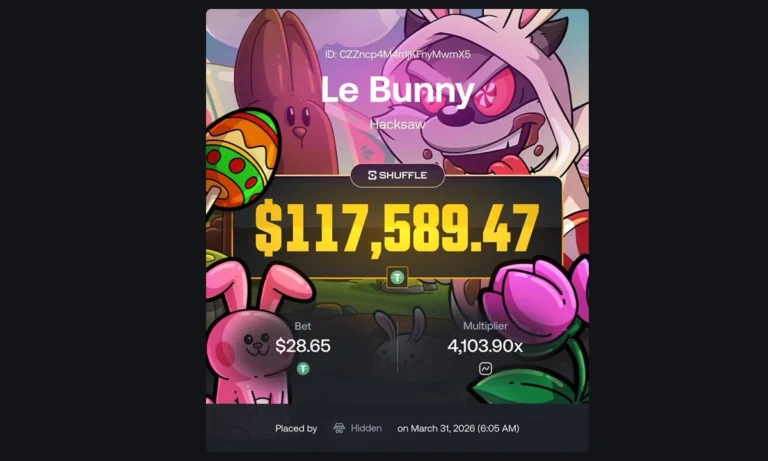 Shuffle.com Player Hits $102K USDT Payout on Le Bunny Slot | BitcoinChaser