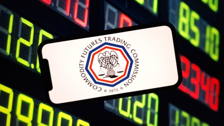 Konskie, Poland - June 10, 2024: Commodity Futures Trading Commission logo displayed on mobile phone screen