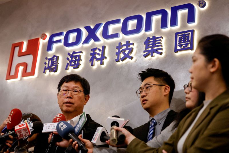 Foxconn first-quarter revenue jumps, company cautions on geopolitics