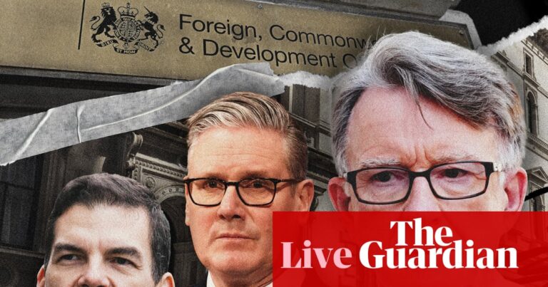 Minister defends Starmer amid Mandelson revelations, saying vetting decision ‘utterly unacceptable’ – UK politics live