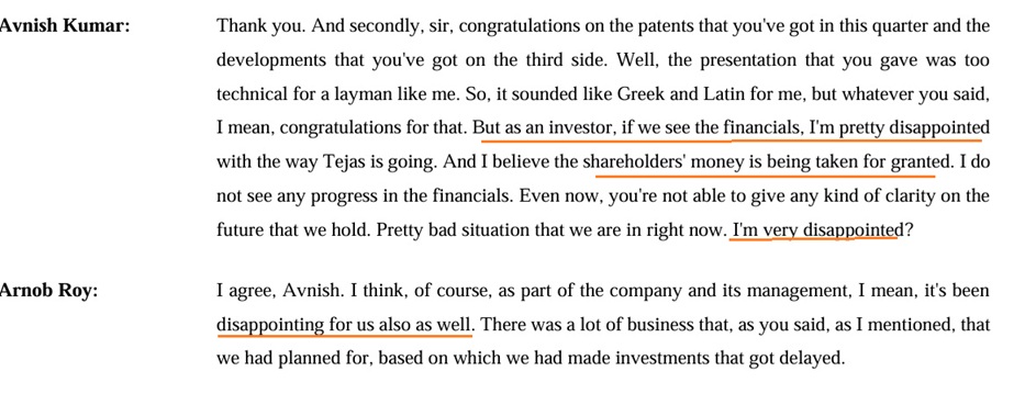 Tejas: Feeling is Mutual