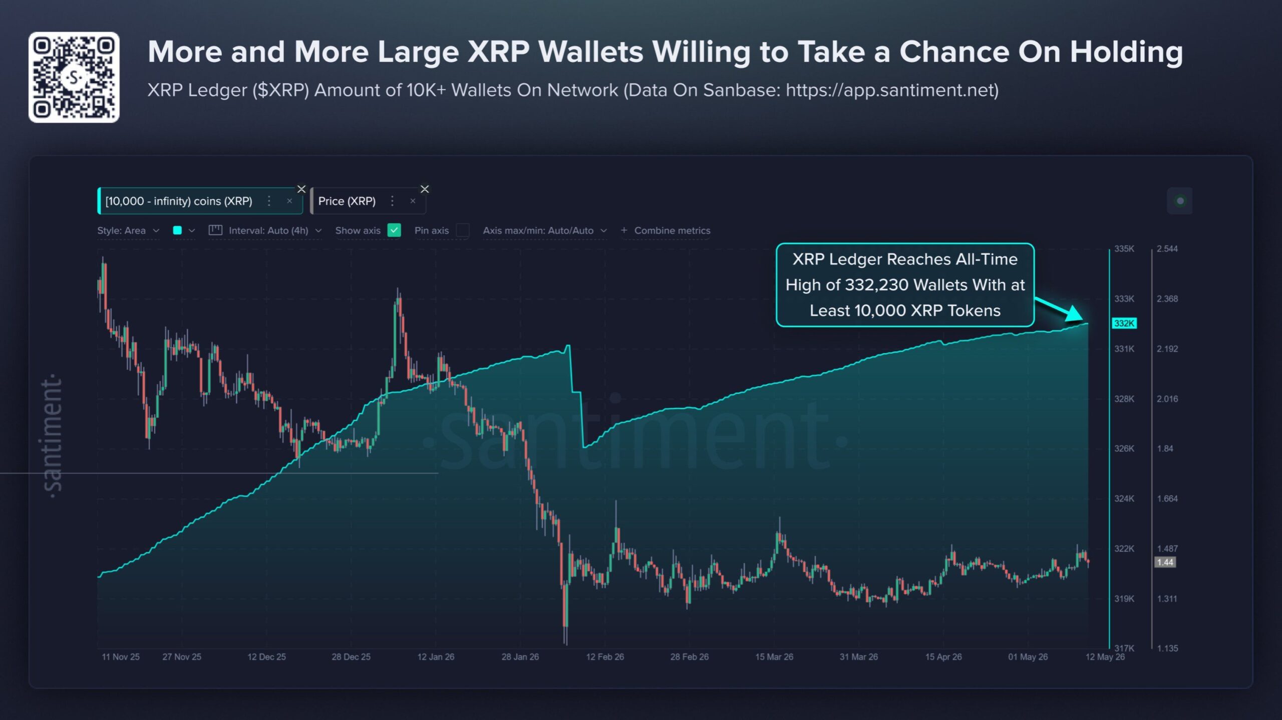 XRP Mid-Tier Holders Hit Record 332,230 Wallets Despite 20% YTD Drop
